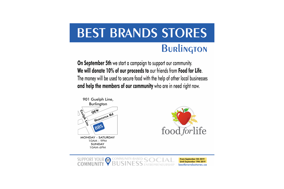 Best Brands Stores Burlington Support Food for Life During Hunger